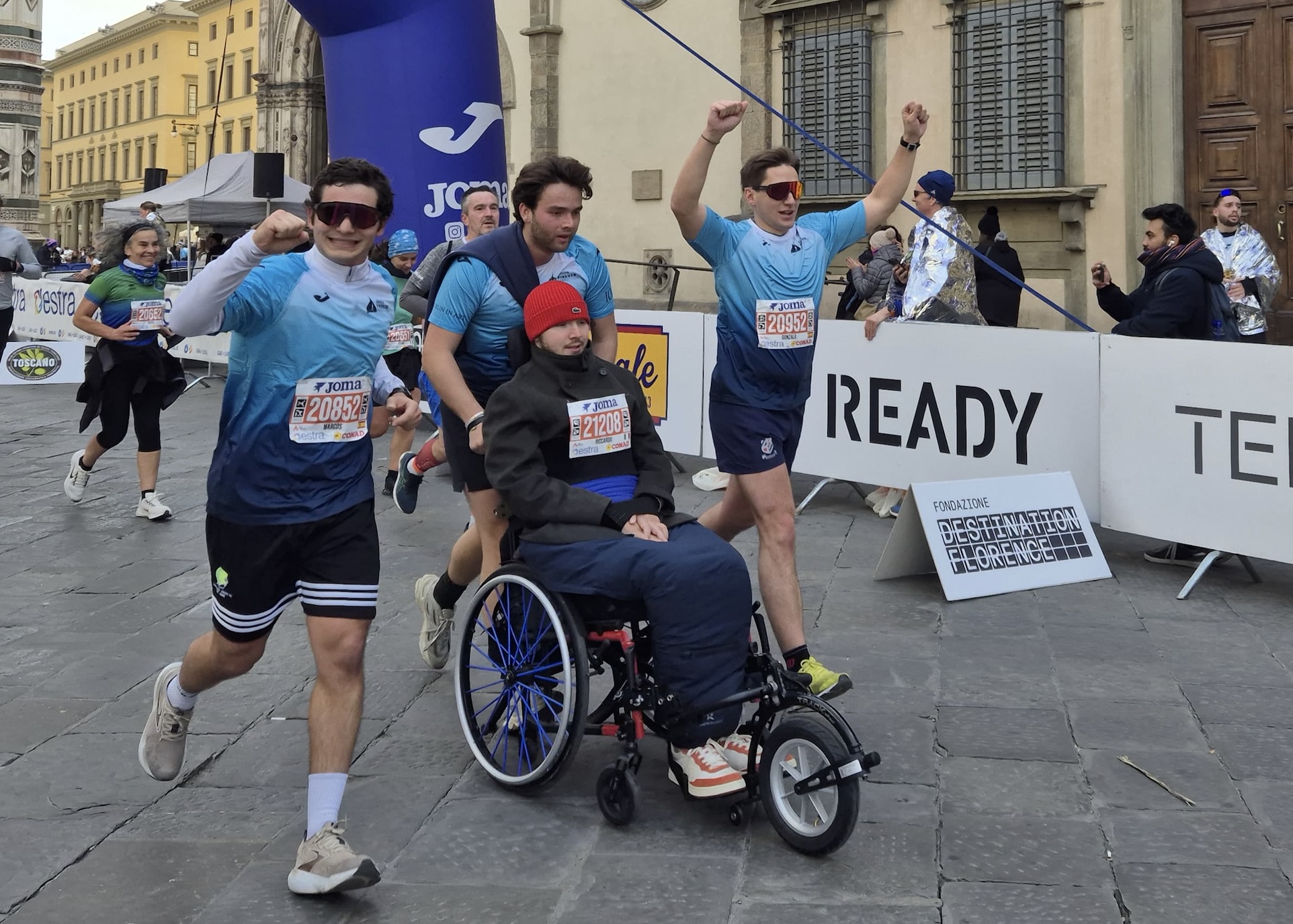 Crossing the finish line at the Florence 10K